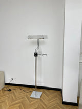Modern LED Floor Lamp Steel Transparent Glass Shade Vertical Standing Light Bedroom Living Room Indoor Atmosphere Home Decor