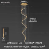Crystal Chandelier Modern Villa Living Room Chandelier Hanging Lamp LED Crystal Lamp Exhibition Hall Staircase Pendant Lamp