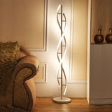 Nordic RGB LED Floor Lamp - Postmodern Spiral Corner Light for Living Room