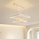 Nordic Geometric Glass LED Chandelier - Modern Pendant Lamp for Living Room