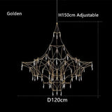 Starry Sky Villa Living Room Large Pendant Italian Minimalist Restaurant Lighting Modern Art Loft Staircase Crystal Pendant