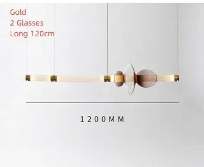 Nordic Long Dining Chandelier - Stained Glass LED Island Pendant Light