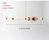 Nordic Long Dining Chandelier - Stained Glass LED Island Pendant Light