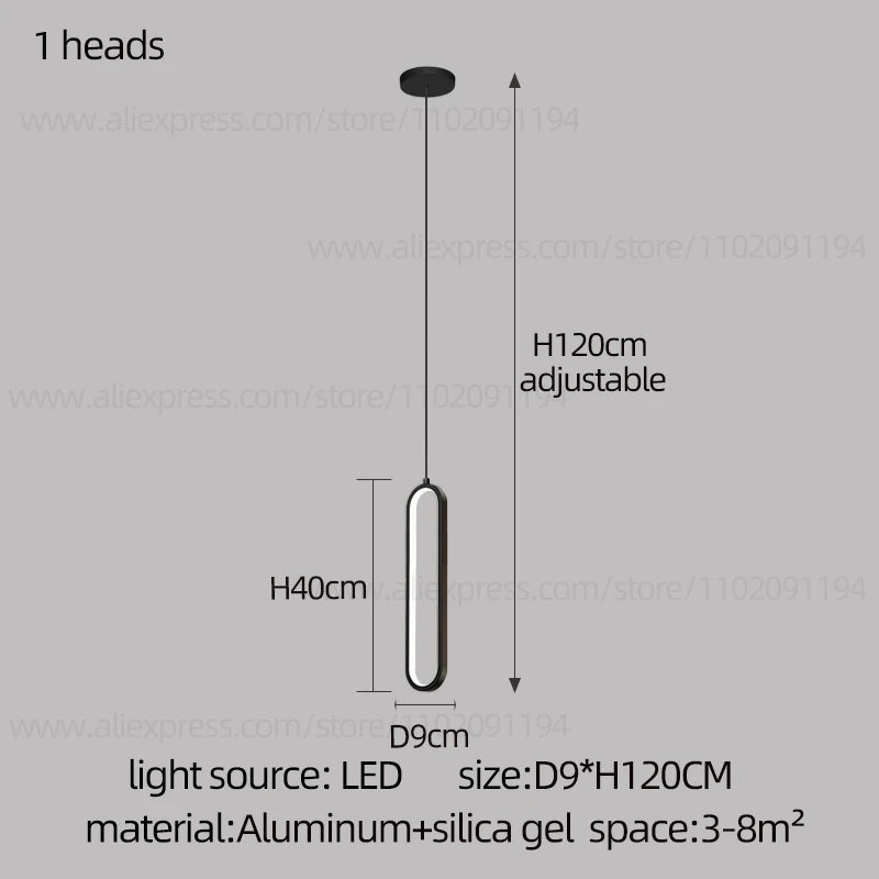 Minimalist Chandelier Nordic Hanging Modern LED Pendant Light Living Room Restaurant Villa Loft Ceiling Staircase Pendant Light