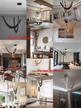 Modern U-shaped Wooden LED Pendant Lights Indoor Hanging Lamp Living Sitting Room Lobby Kitchen Island Dining Living Room Office