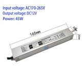 LED Waterproof Power Supply Input AC100-265V Output 12V 1A 12W/1.68A 20W /2.5A 30W/ 3.75A 40W /5A 60W /Transformer Driver