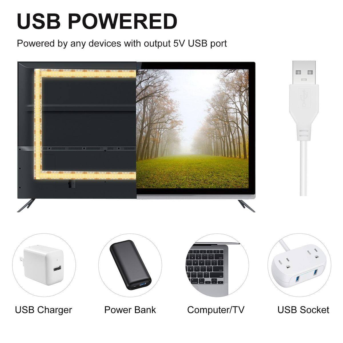 DC 5V COB LED Strip Light USB with Mini Controller Dimmable Soft Flexible Tape High Density 320LEDs Linear LED Lights