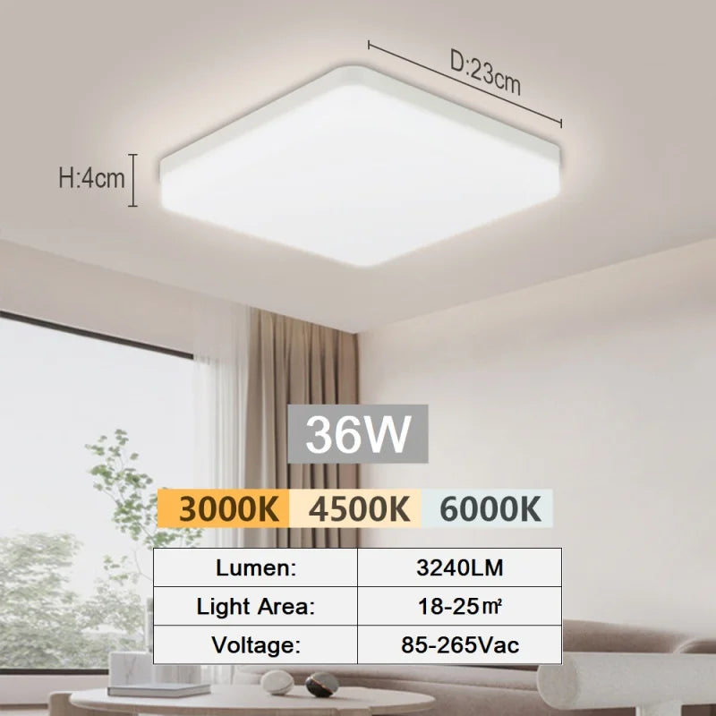 Modern LED Ceiling Panel Light - 18W 24W 36W 48W Indoor Lamp