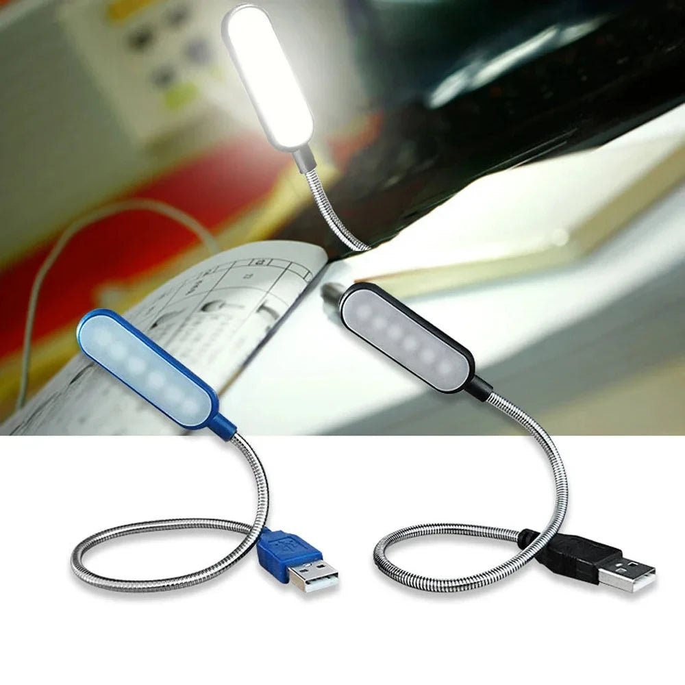 Mini Flexible USB LED Book Light - Portable Reading Lamp for Laptop & Power Bank