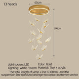 Butterfly Acrylic LED Pendant Chandelier Bedroom Bedside Background Hanging Ceiling Light Fixture