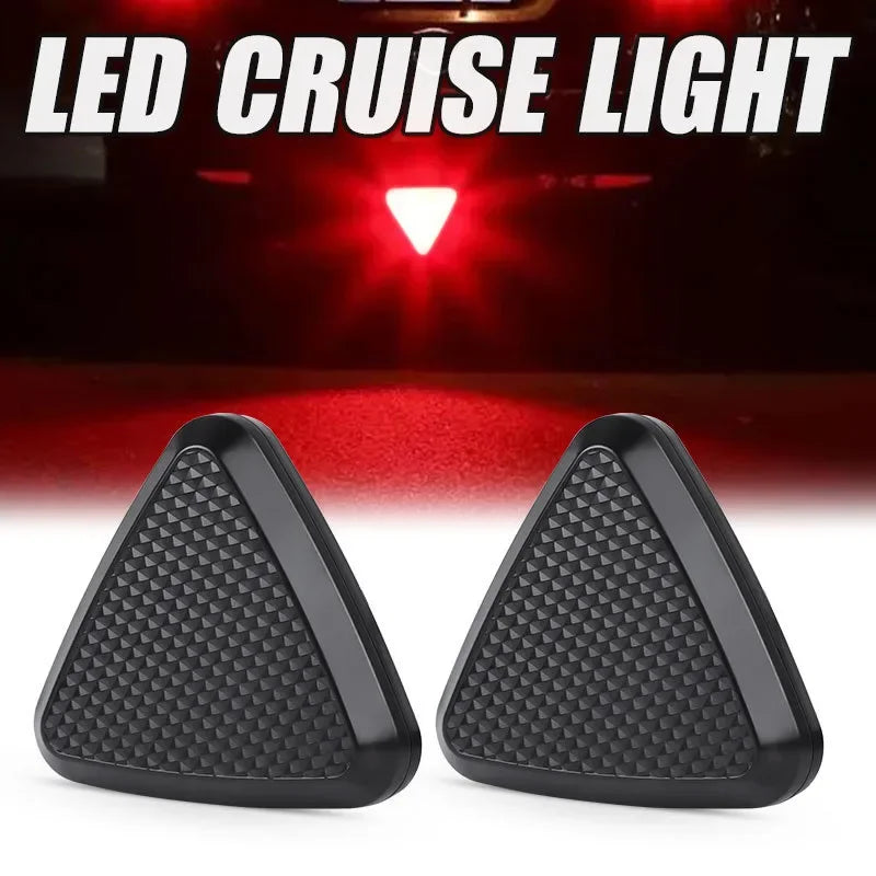 1PCS F1 Style Universal Led Brake Stop Light Triangle LED Rear Tail Light Reverse Safety Strobe Lamp for Car Auto Motorcycle 12V