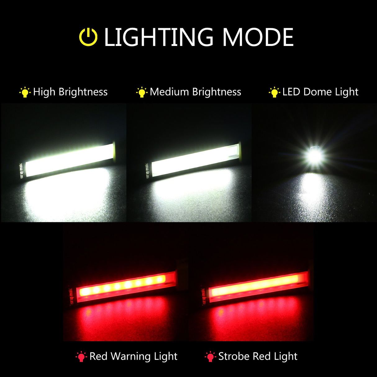 2PCS COB Working Light Outdoor Camping Flashlight Waterproof Torch Built-in Battery LED Lantern Linternas with Magnet Hook Lamp