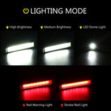 2PCS COB Working Light Outdoor Camping Flashlight Waterproof Torch Built-in Battery LED Lantern Linternas with Magnet Hook Lamp