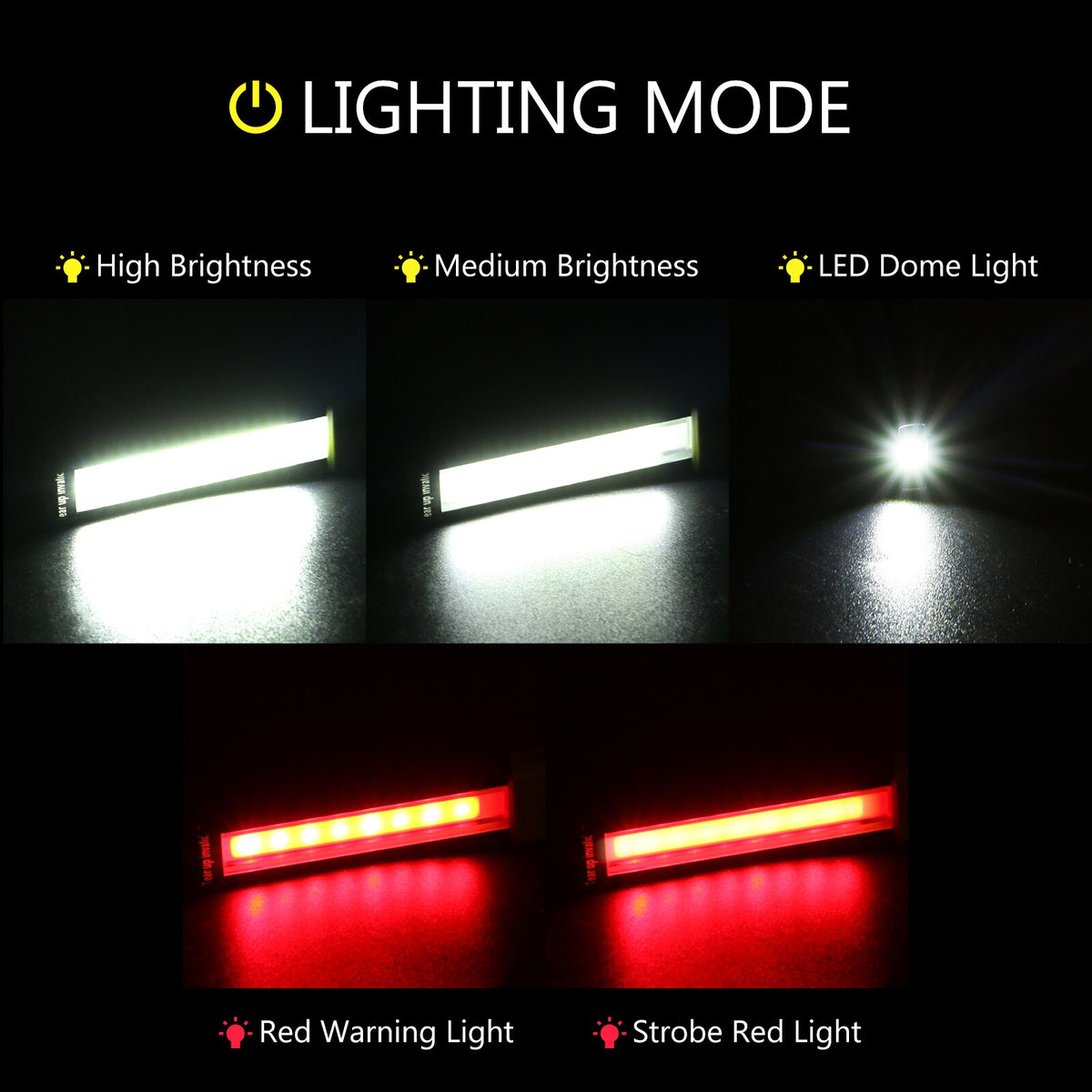 2PCS COB Working Light Outdoor Camping Flashlight Waterproof Torch Built-in Battery LED Lantern Linternas with Magnet Hook Lamp