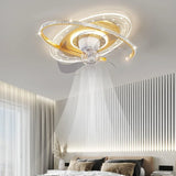 Modern LED Ceiling Fan with Remote - 6-Speed Silent Fan & Stepless Dimmable Light