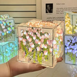 DIY Tulip Mirror Cube Night Light - Creative Infinite Flower Sea Lamp Kit