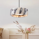 Luxury Black Natural Stone Pendant Lamp - High-end LED Bedside Chandelier