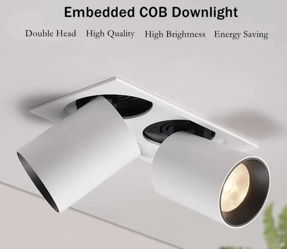 Recessed Stretchable Led Downlight 360° Rotatable Led Ceiling Light Square Led Spot Lamp 7W 12W Led Spot Light For Living Room