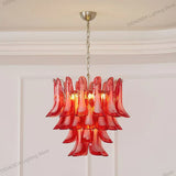 Modern Silver Branch Chandelier, Murano Horseshoe Glass Shade Lustre, Dimmable Pendant Lamp for Dining Room, Decor for Ceilings