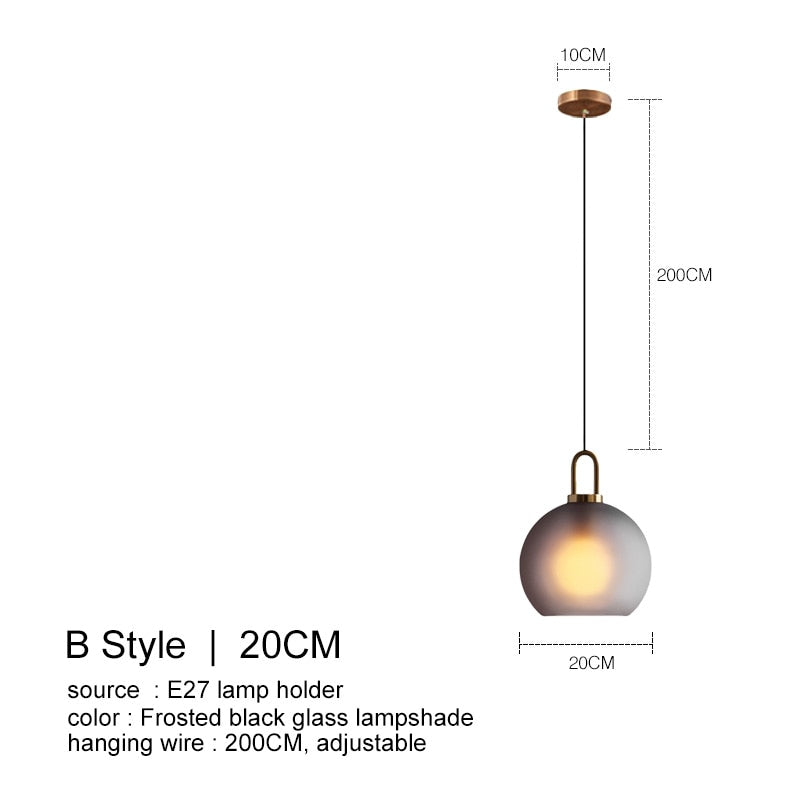 Nordic Glass Ball Pendant Light Kitchen Fixtures Living Room Lustre Luxury Bedroom Decoration Coffee Table Hanging Lamp