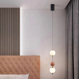 Colorful Ball LED Pendant Light White Glass Ball For Bedroom Dining Room Kitchen Hanging Lamp 4000K Wire Adjustable