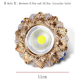 Art Decor Golden Leaf Resin LED Recessed Downlight (5W 220V) - Luxury Retro Ceiling Spotlight Fixture for Foyer, Corridor, Hallway & Hotel Decor