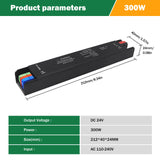 Ultra-Thin LED Power Supply - 12V / 24V DC Lighting Transformer (60W-400W)