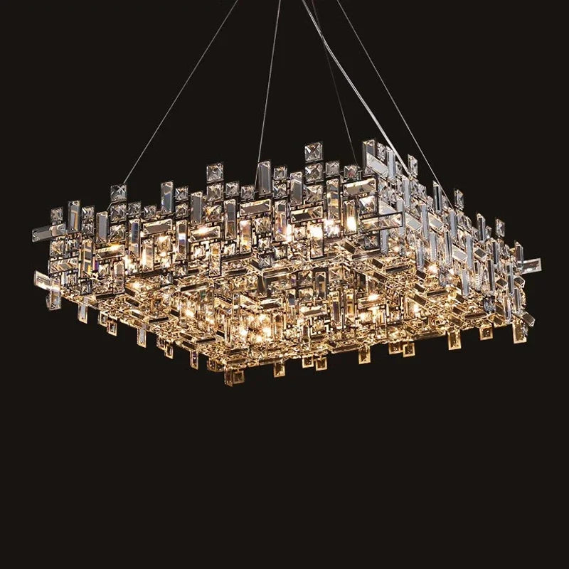 Luxury Chrome LED Crystal Chandelier - Modern Ceiling Pendant Light Fixture