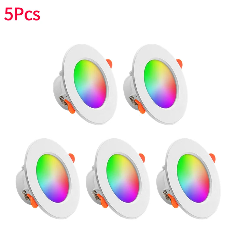 1-15Pcs LED Downlight Wi-Fi 10W 85-265V Dimmable Spot Light Recessed Round Light Spot Bluetooth-Compatible Lamp Atmosphere