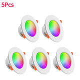 1-15Pcs LED Downlight Wi-Fi 10W 85-265V Dimmable Spot Light Recessed Round Light Spot Bluetooth-Compatible Lamp Atmosphere