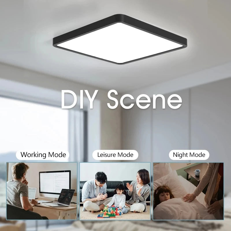 Led Ceiling Lamp Modern Square 2.4cm Ultra Thin 24w 36w Modern Panel Ceiling Lights For Living Room Bedroom Kitchen Indoor Light