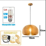 Handmade Vintage Pendant Lamp Bamboo Restaurant Café Chandeliers Wood Base E27 Bulb Lighting Hotel Bedroom Interior Classical