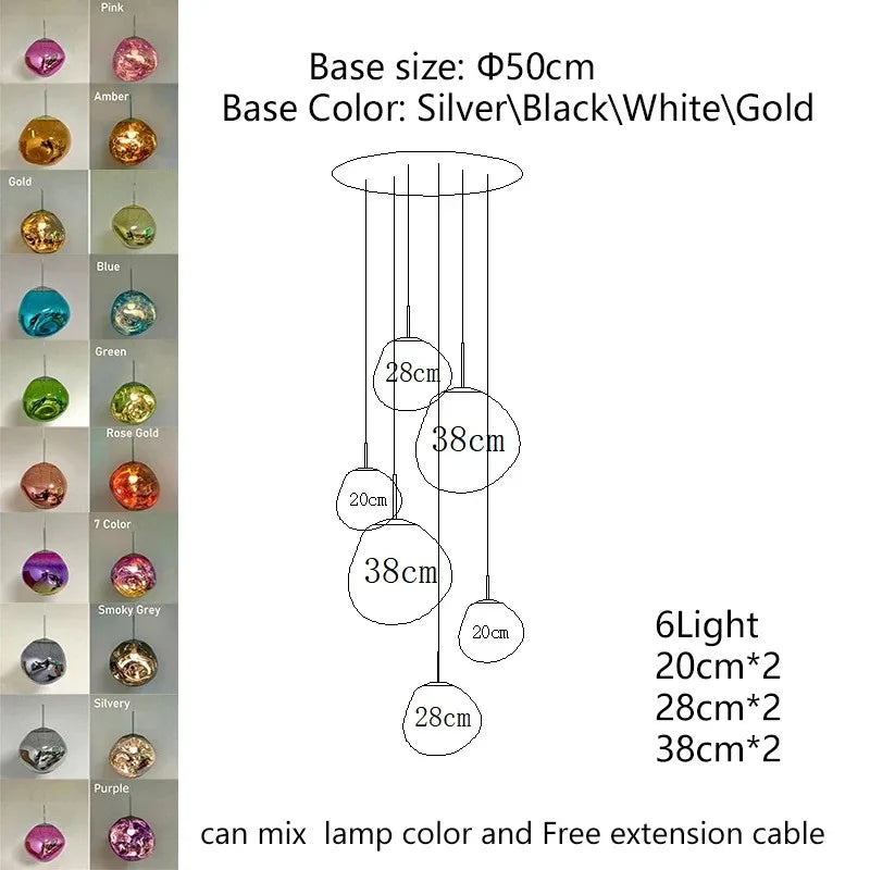 Nordic Ceiling Pendant Lamp Lava LED Pendant Light Modern Light Lighting Living Room Indoor Decor Home Fixtures Kitchen Hanging