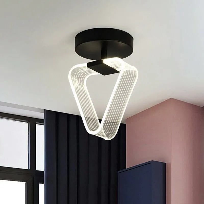 LED Ceiling Light Modern Acrylic Geometry Linear Decoration Lamp For Bedroom Living Room Corridor Black Gold Indoor Home Fixture