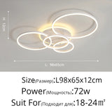 Modern Round Design Ceiling Lights For Living Room Bedroom Gold White Coffee Painted  Circle Rings Lighting Fixtures Luminaire
