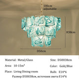 Luxury Murano Glass Ceiling Chandelier Pendant Light - Handcrafted Modern Hanging Lamp Fixture for Dining Room, Living Room & Home Interior Decor
