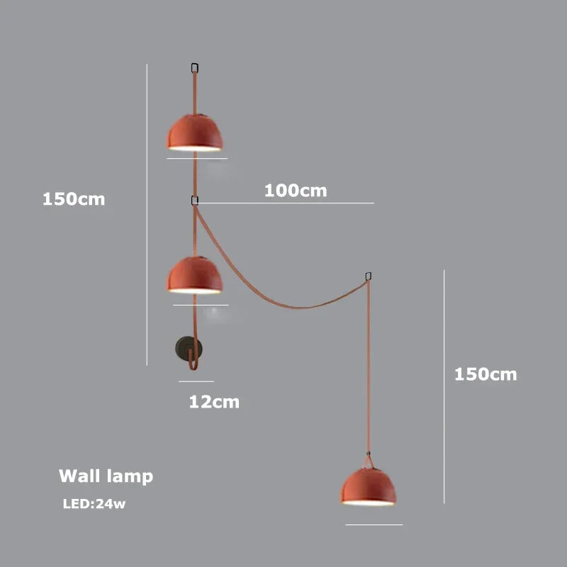 Italy Design Leather LED Pendant Lights Black Orange Lustre Villa Lobby Islands Hanging Lamps Home Decor Factory Outlet Lighting