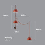 Italy Design Leather LED Pendant Lights Black Orange Lustre Villa Lobby Islands Hanging Lamps Home Decor Factory Outlet Lighting