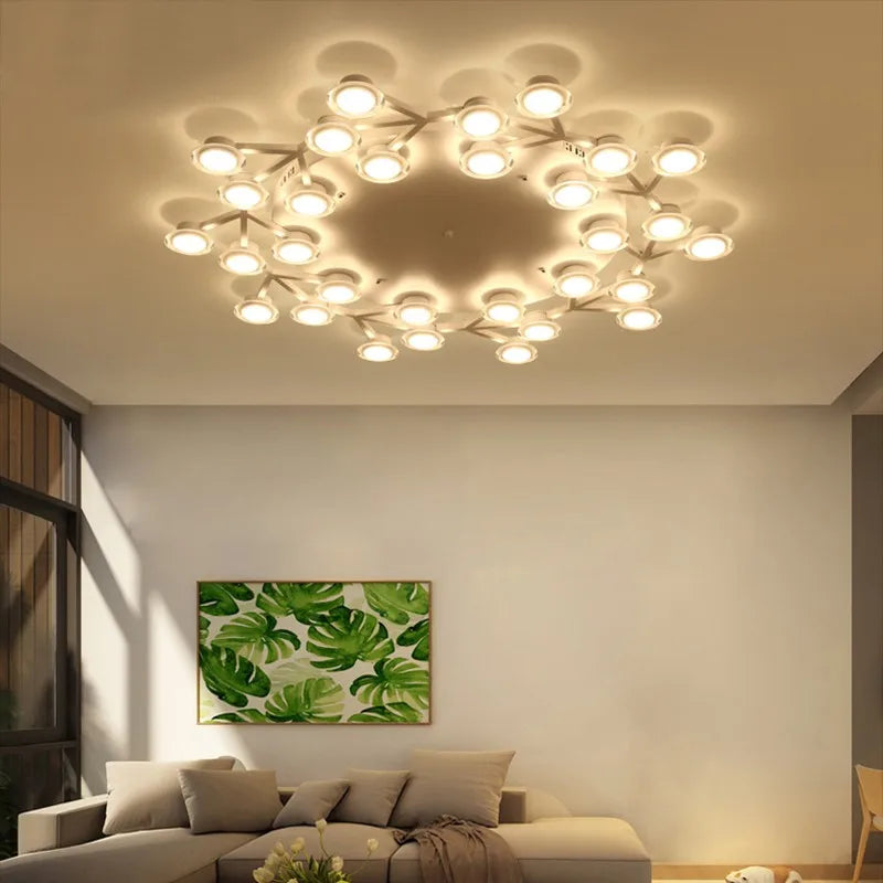 Nordic Living Room Ceiling Lights Post-modern Minimalist Bedroom And Study Lights Artistic Creativity Led Plum Blossom Lights