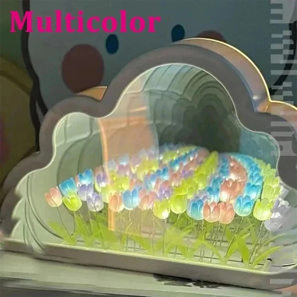 DIY Tulip Flowers LED Night Light - Colorful Cloud Shape Atmosphere Lamp