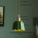 IWHD Home Design LED Pendant Lamp Balcony Reading Dining Room Japan Style Gold Copper Patterned Ceramic Hanging Lights Hanglamp