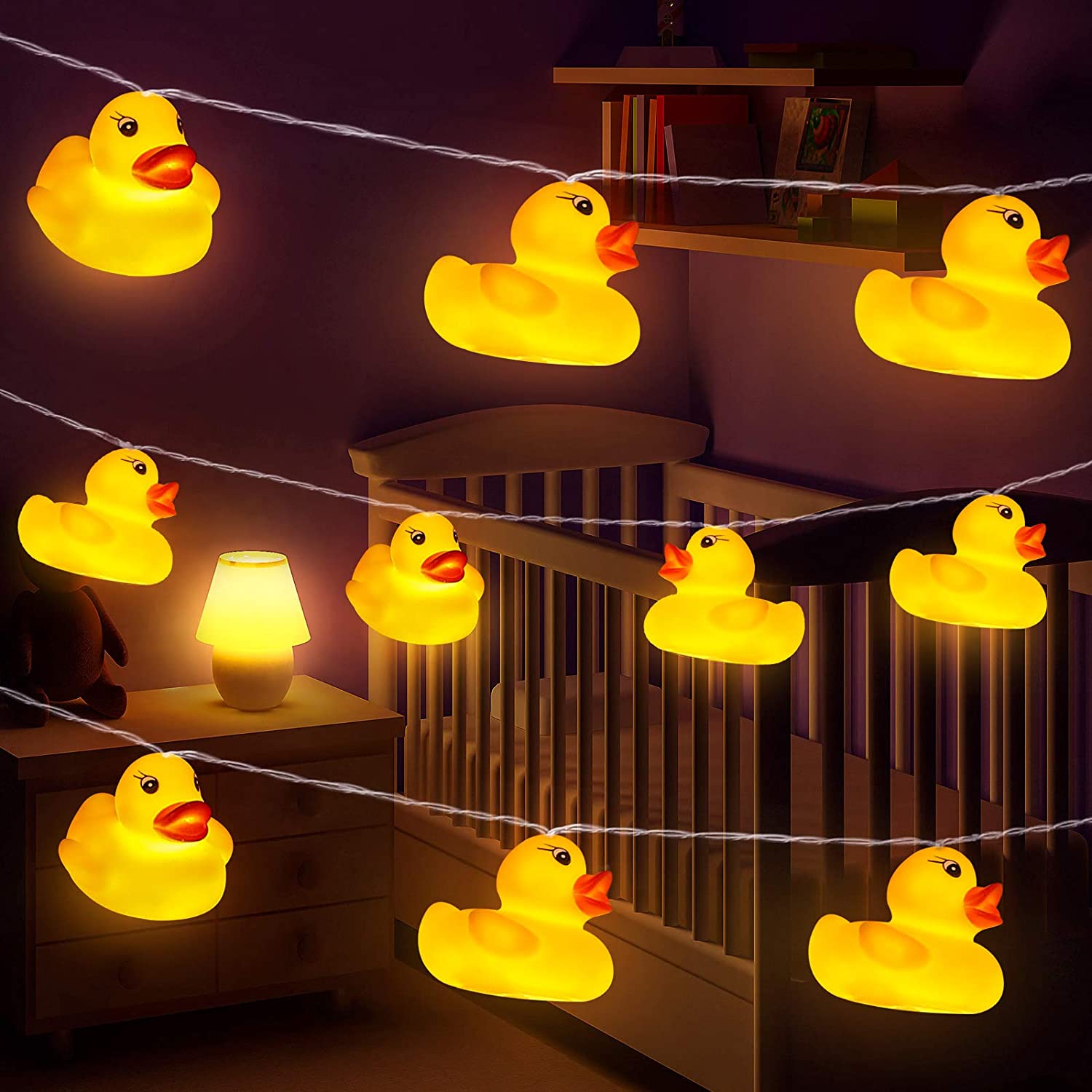 Mini Yellow Duck LED String Light Glow Indoor Outdoor Xmas Wedding Party Battery Operated LED Fairy Light