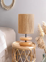 Japanese Cream Vintage Table Lamp Solid Wood Vintage Living Room Bedhead Wabi Sabi Style Study Desk Lamp