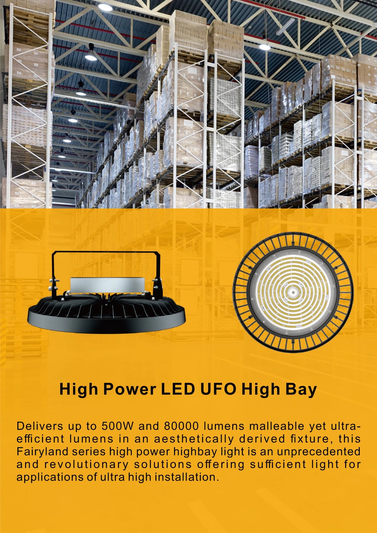 IP65 Waterproof 75W  150W 200W 240W 500W LED UFO High Bay Light