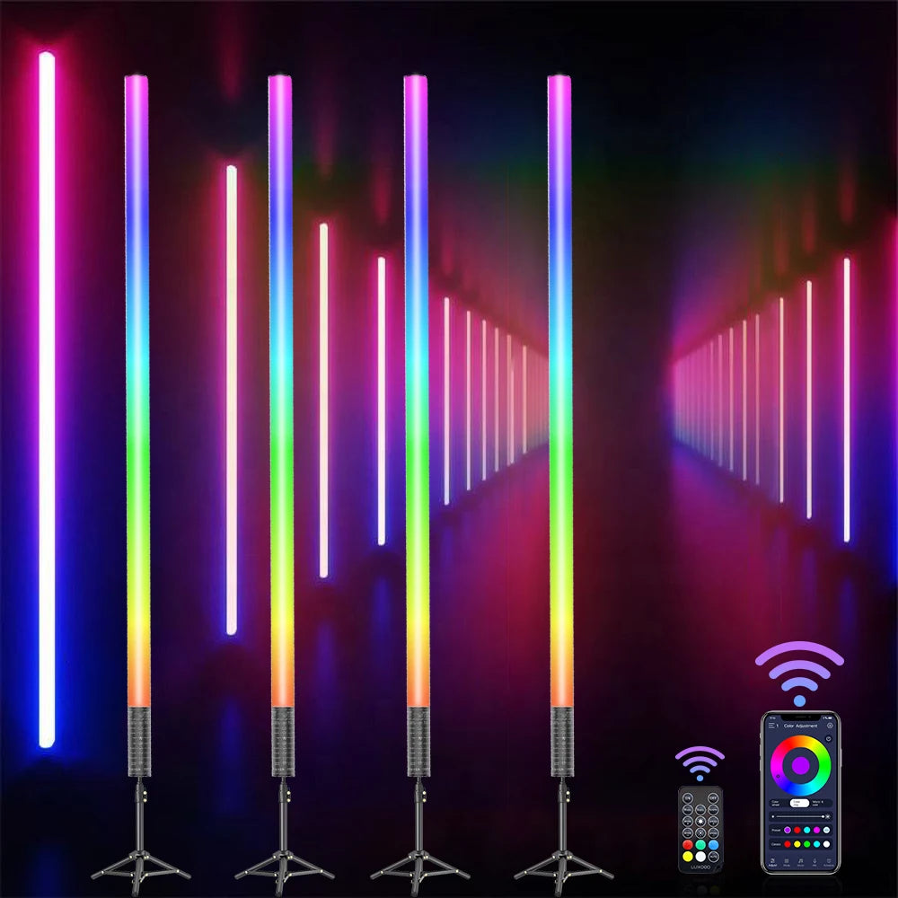 RGB LED Atmosphere Sticks - Music Sync DJ Lights for Clubs & Parties