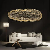 Danish Mesh Cloud Iron Restaurant LED Ceiling Pendant Lights Golden for Dinning Living Room Hanging Luminar Lamp Home Decor Lamp
