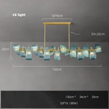2026 Postmodern Copper Glass Chandelier - Blue Beauty Luxury Dining Room Light