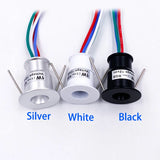 1W RGB Mini LED Recessed Downlight with Driver (AC100–265V / DC12V) - Compact Spotlight for Cabinets, Stairs & KTV