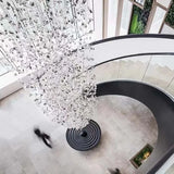 Crystal Stone Large LED Chandelier - Luxury Long Staircase Hanging Lamp