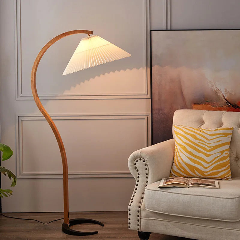 Latest Vintage Umbrella Floor Light&pleated lampshade Nordic Minimalist Classic Bedside Standing Corner Lamps pleated floor lamp